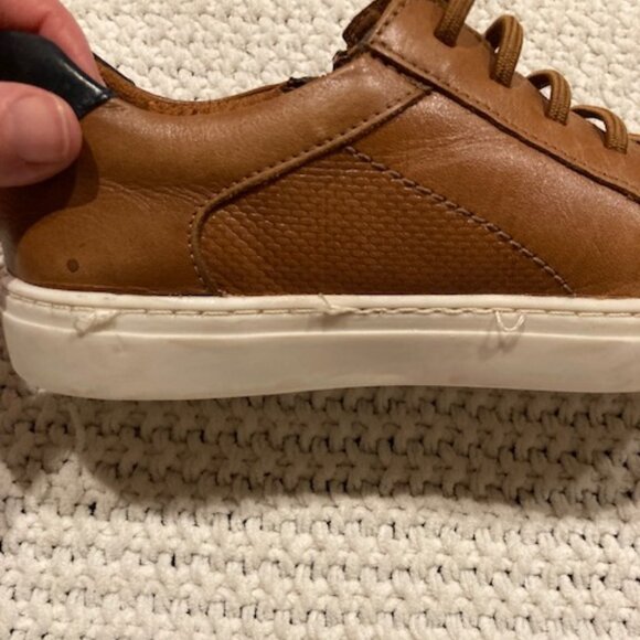 Flat Ltd. Boys' Cameron Brown Leather Zip Oxford Sneaker -  Size 3M - Picture 7 of 9